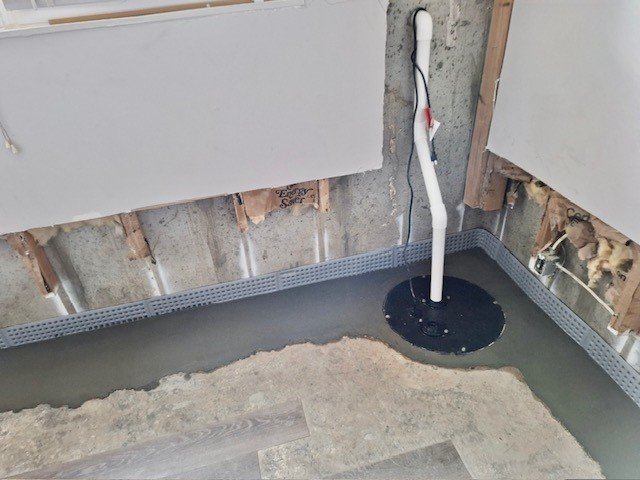 Basement waterproofing, sump pump installation, and moisture control.