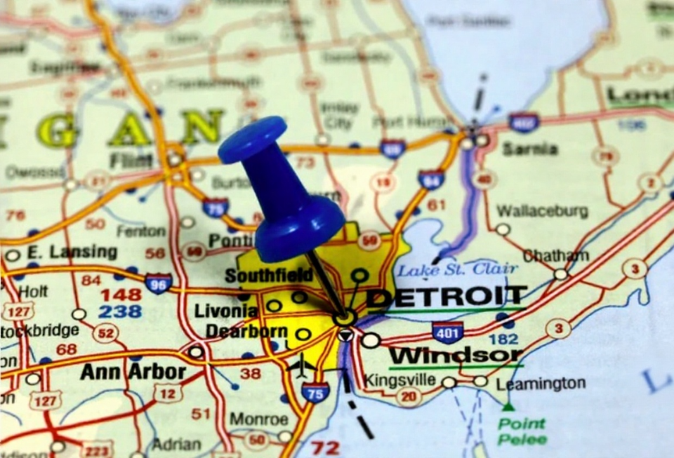 Service coverage area for Five Star Professional Contractors across Metro Detroit