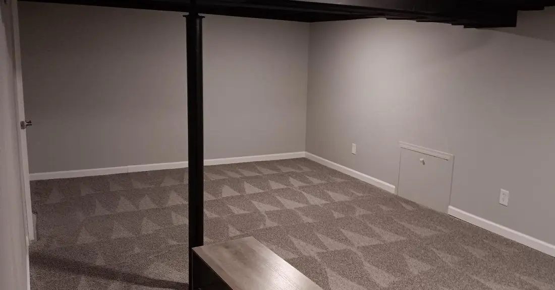 Basement after drywall installation and painting in Woodhaven MI