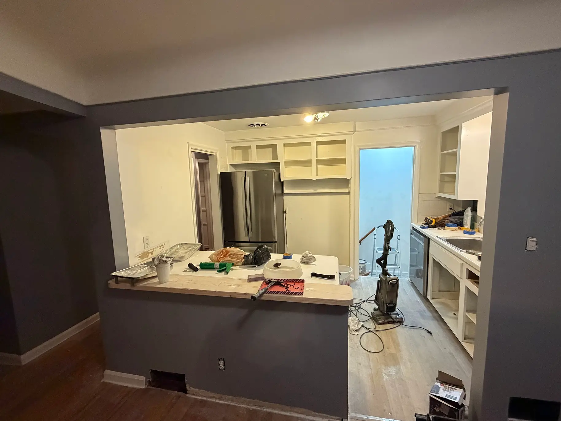 Plaster repair completed and painted in Ecorse Michigan home