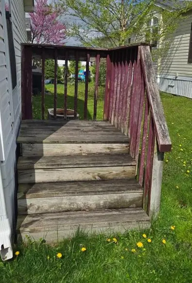 Wood deck repair before work begins in Taylor MI