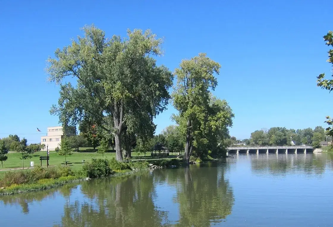 Huroc Park along the Huron River in Flat Rock Michigan near homes served by Five Star Professional Contractors house painting services
