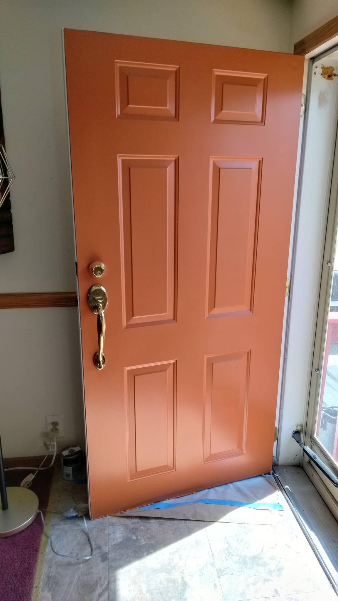 Exterior front door after restoration painting in Grosse Ile MI