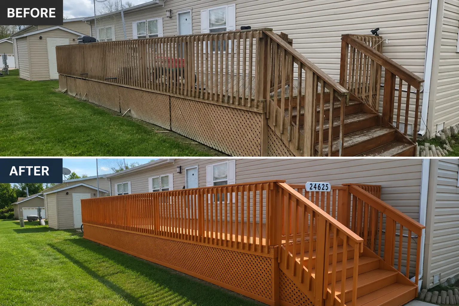 Completed deck restoration in Brownstown Township Michigan